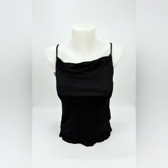 Anthropologie Black Cowl Neck Camisole with Spaghetti Straps - Picture 1 of 6